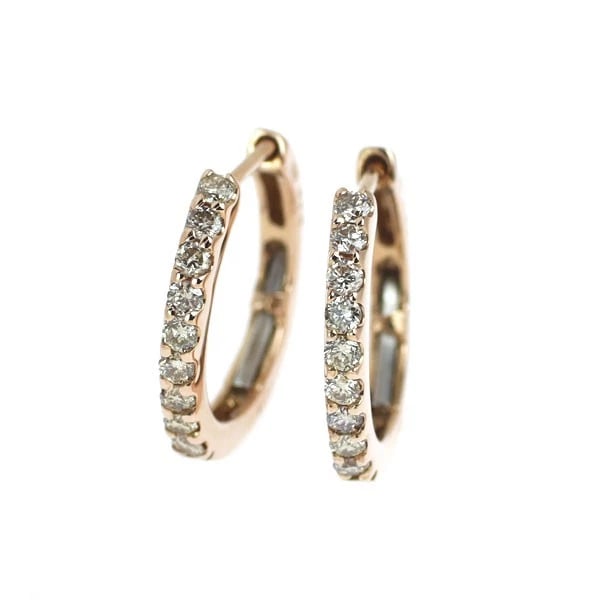 K18PG HOOP DIAMOND EARRINGS: K18PG hoop diamond earrings Brand: None Type/Style: piercing Material: K18PG, Main Stone Natural Color: PG Size: Length/Width/Diameter 13.9 Accessories: None Accessories Notice: When purchasing
