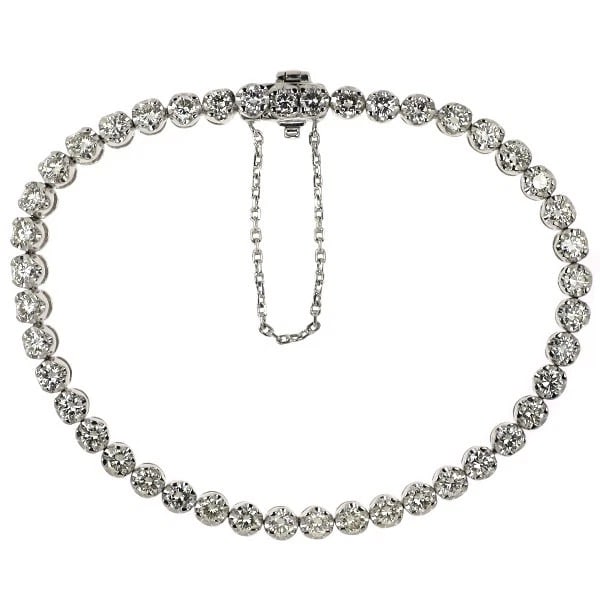 K18WG TENNIS DIAMOND BRACELETBY: K18WG TENNIS DIAMOND BRACELETBY Brand: None Type/Style: bracelets Material: K18WG, Main Stone Natural Color: WG Size: Chain Length 17.5cm Length/Width/Diameter 3.8 Accessories: None Accessories