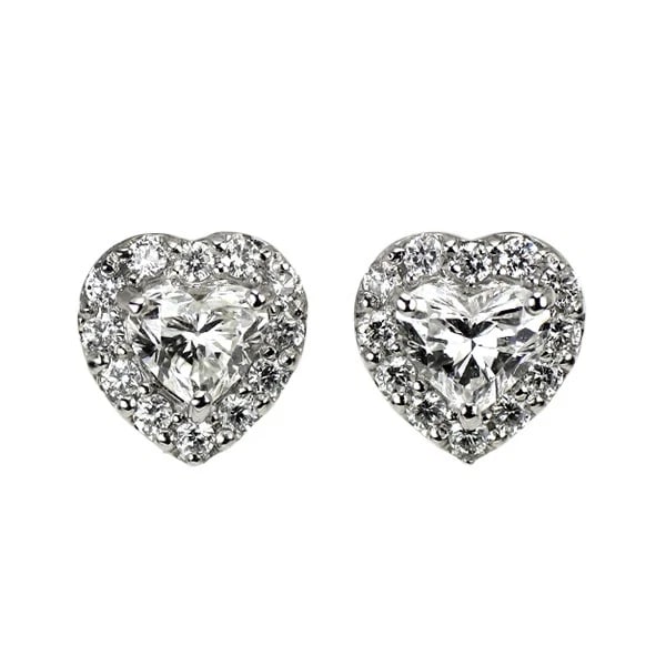 PT950/ PT900 HEART SHAPE DIAMOND EARRINGS: Pt950/ Pt900 Heart Shape Diamond Earrings Brand: None Type/Style: piercing Material: Pt950/Pt900, Main Stone Natural Color: Pt Size: Length/Width/Diameter 7.5 Accessories: None Accessories Notice: