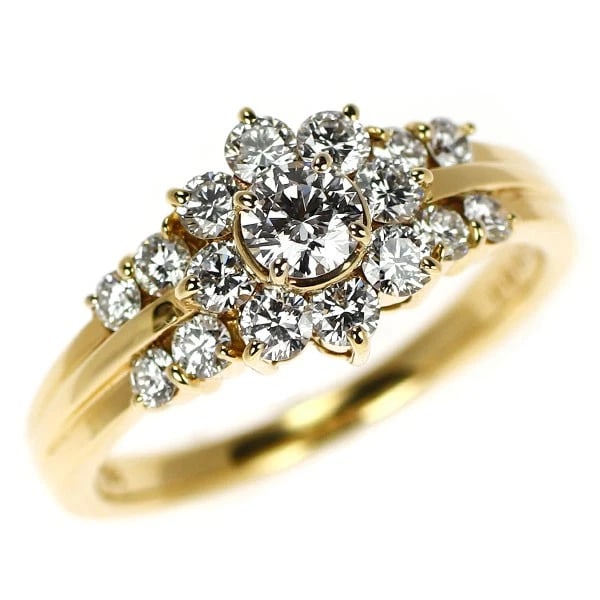 MIKIMOTO K18YG DIAMOND RING: Mikimoto K18YG diamond ring Brand: Mikimoto Type/Style: Ring Material: YG, Main Stone Natural Color: YG Size: 5.25 US Accessories: None Accessories Notice: When purchasing pre-owned goods, please