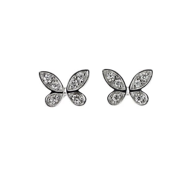 GRAFF K18WG BUTTERFLY PETITE STUD DIAMOND EARRINGS: GRAFF K18WG Butterfly Petite Stud Diamond Earrings Brand: graphs Type/Style: piercing Material: K18WG, Main Stone Natural Color: WG Size: Length/Width/Diameter 5.2 Accessories: None Accessories