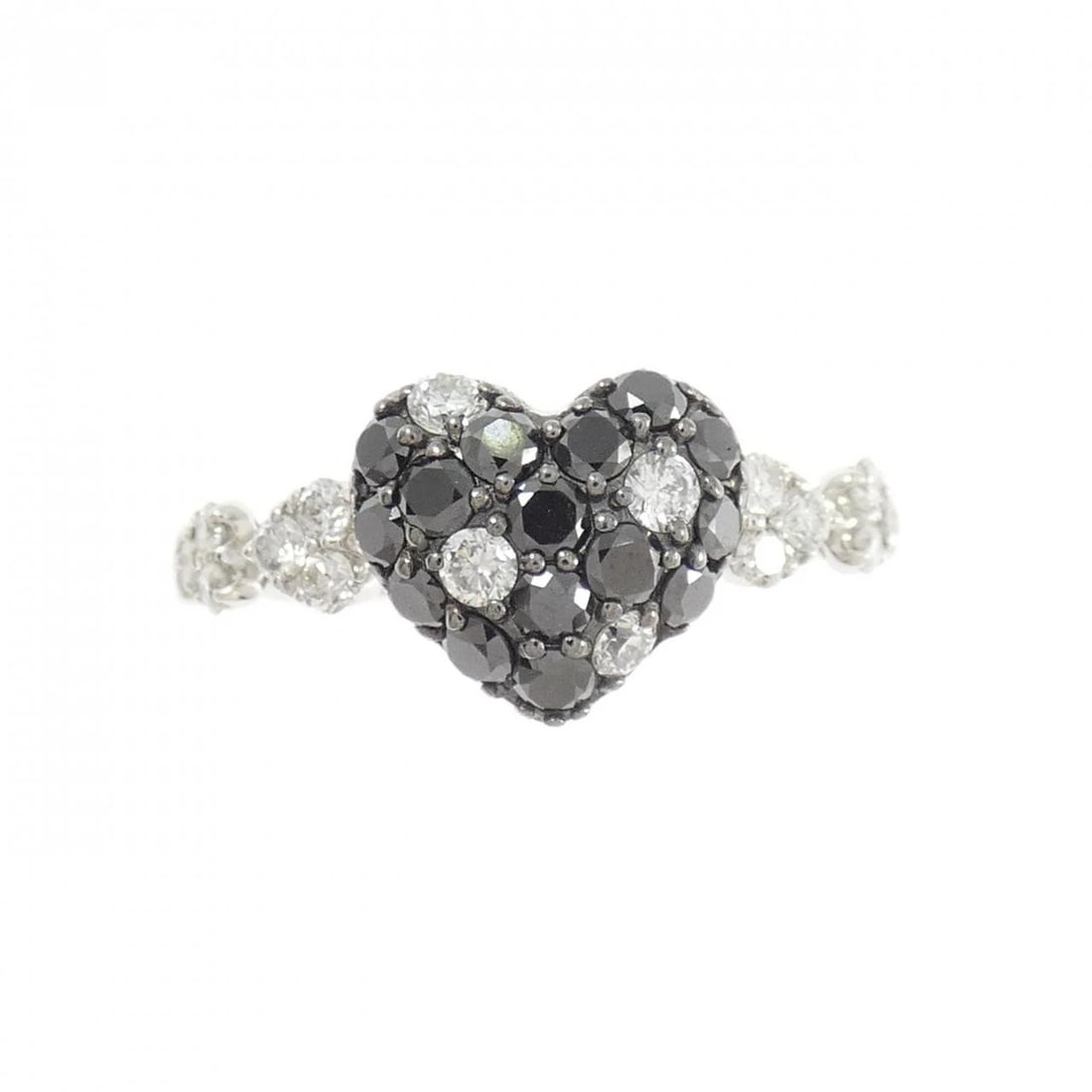 K18WG HEART DIAMOND RING - 2