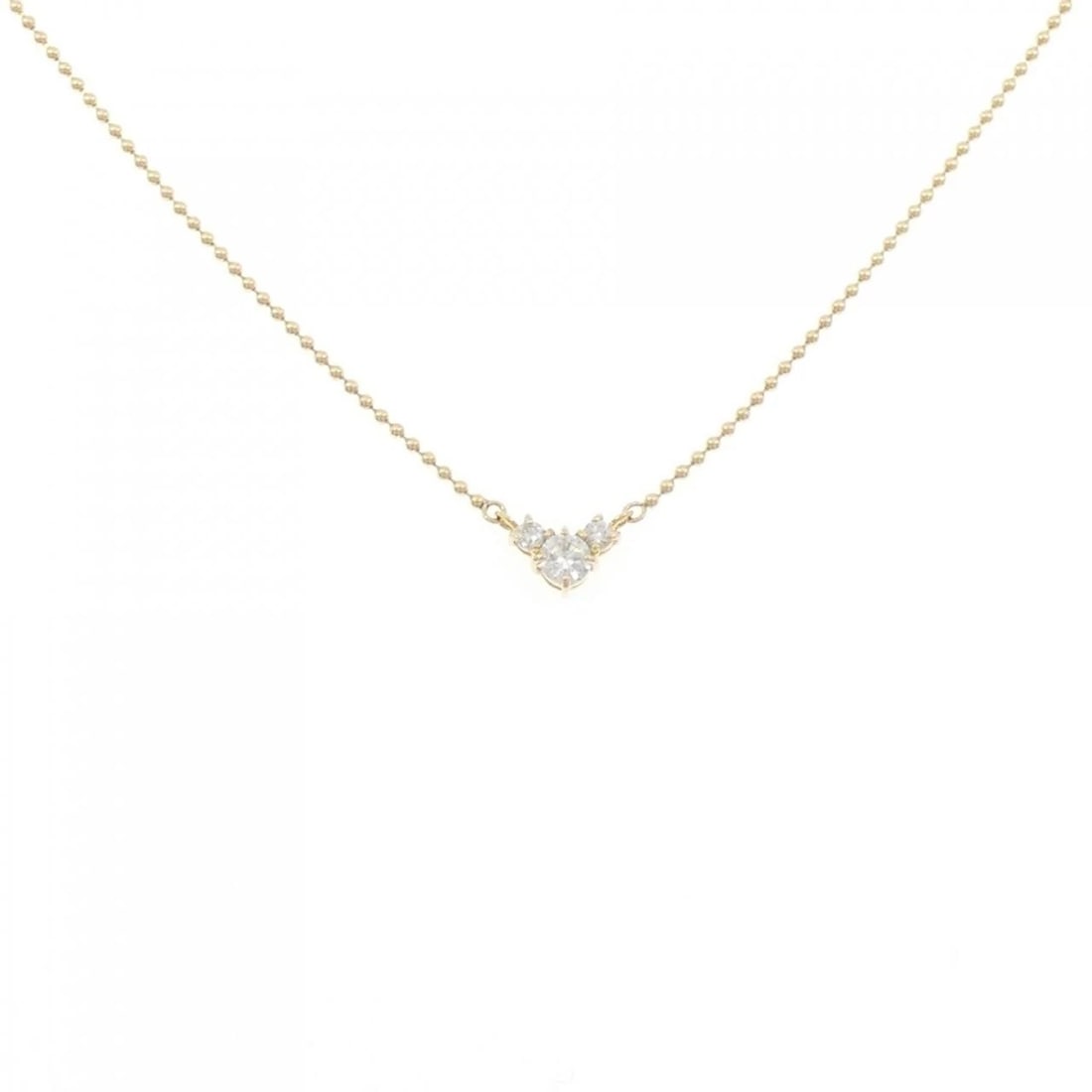K18YG DIAMOND NECKLACE: K18YG Diamond Necklace Brand: Unbranded Type/Style: Diamond Necklace Material: K18 yellow gold, Main Stone Natural Color: YG Size: Length: 43cm Accessories: None Accessories Notice: When purchasing