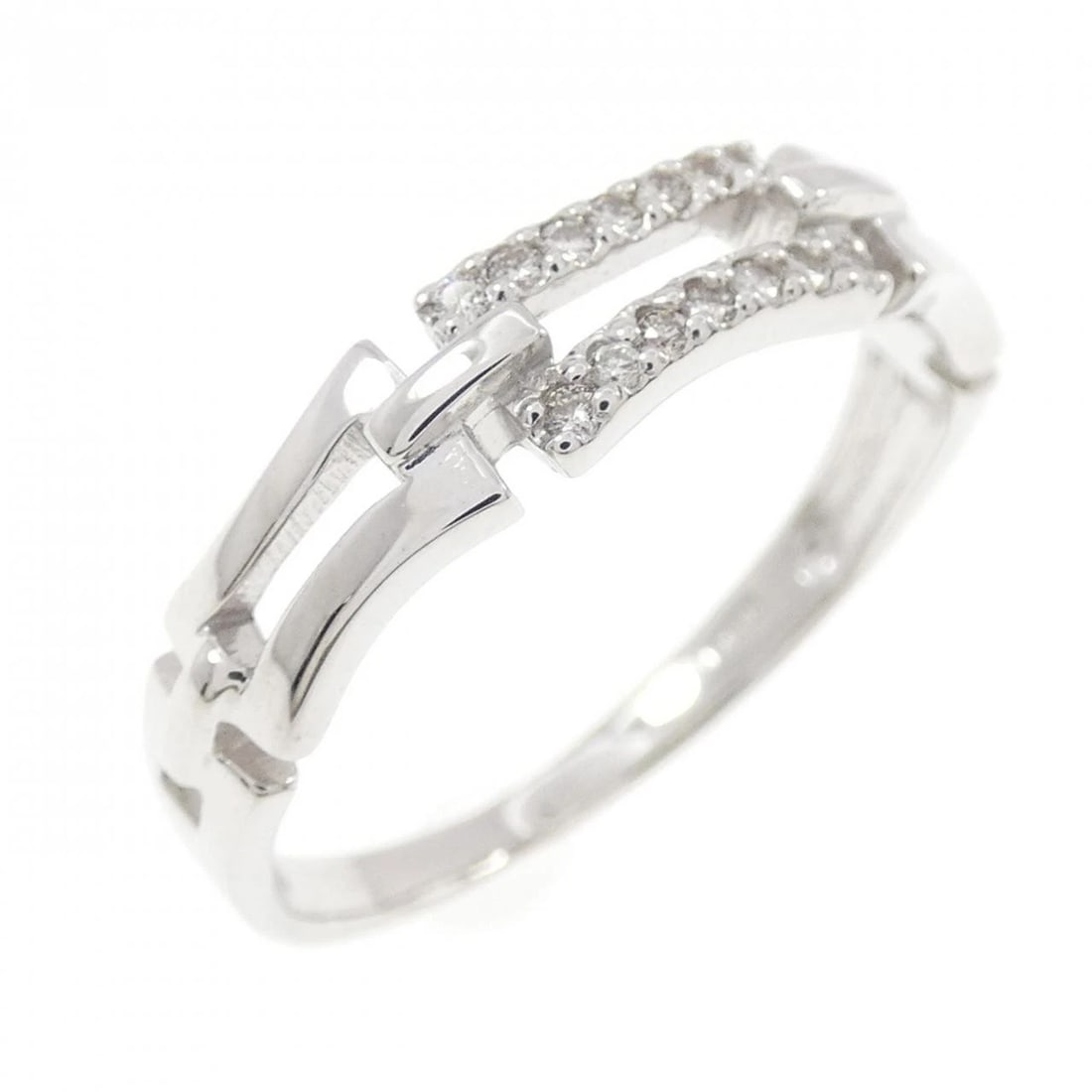 K18WG DIAMOND RING: K18WG Diamond Ring Brand: Unbranded Type/Style: Diamond Ring Material: K18 white gold, Main Stone Natural Color: WG Size: US 8 Accessories: None Accessories Notice: When purchasing pre-owned goods,