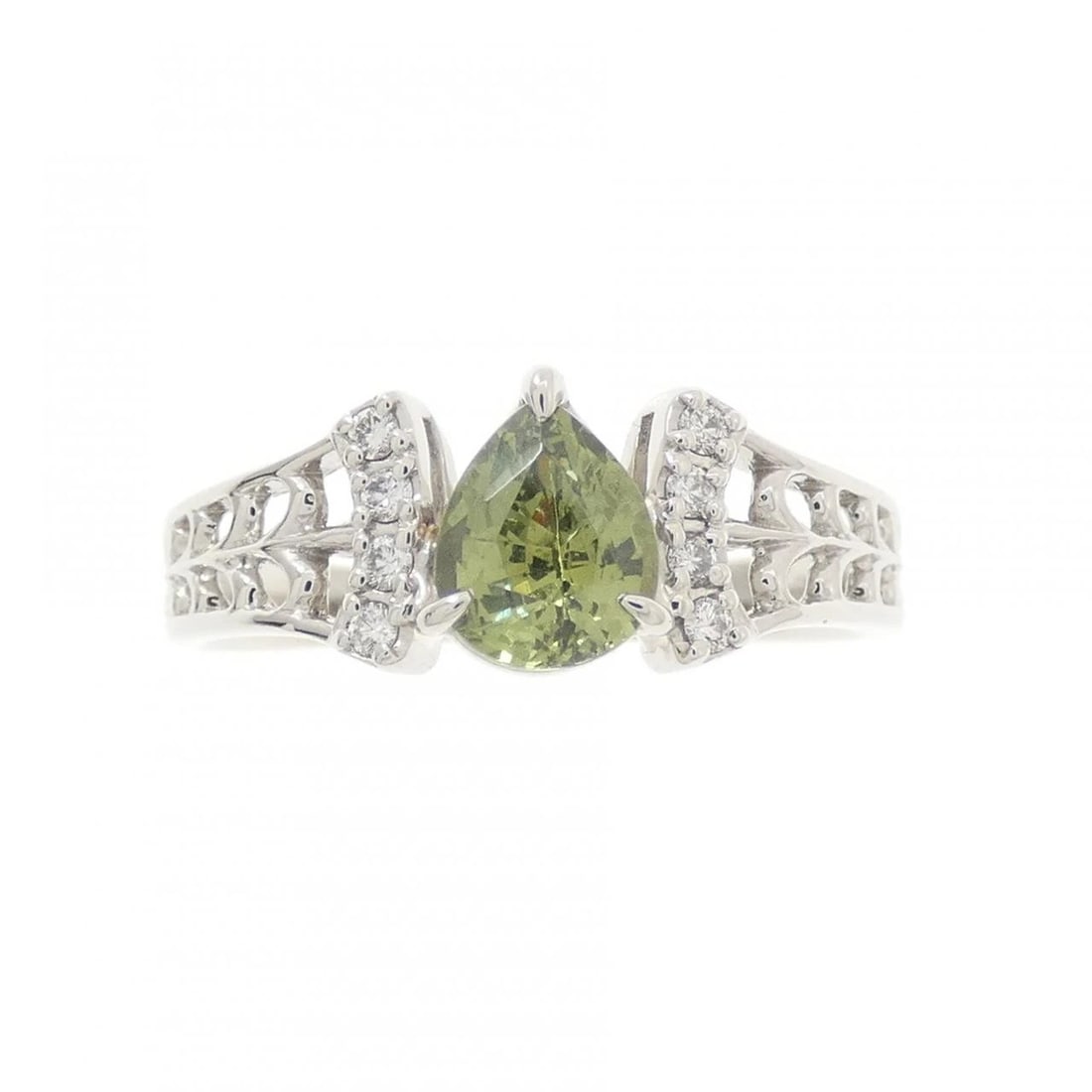 PT900 GREEN GARNET RING - 2