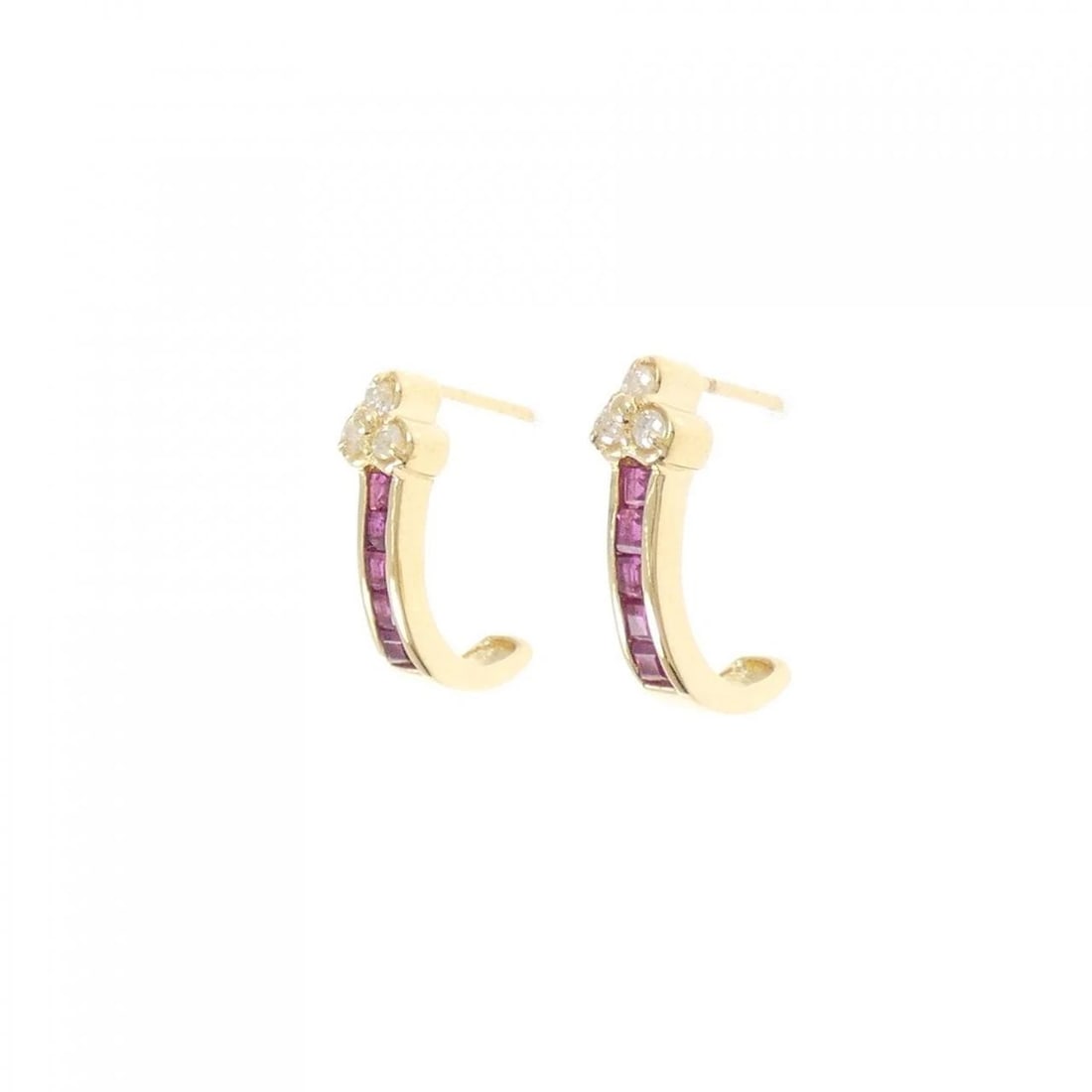 18K YELLOW GOLD RUBY PIERCE - 2