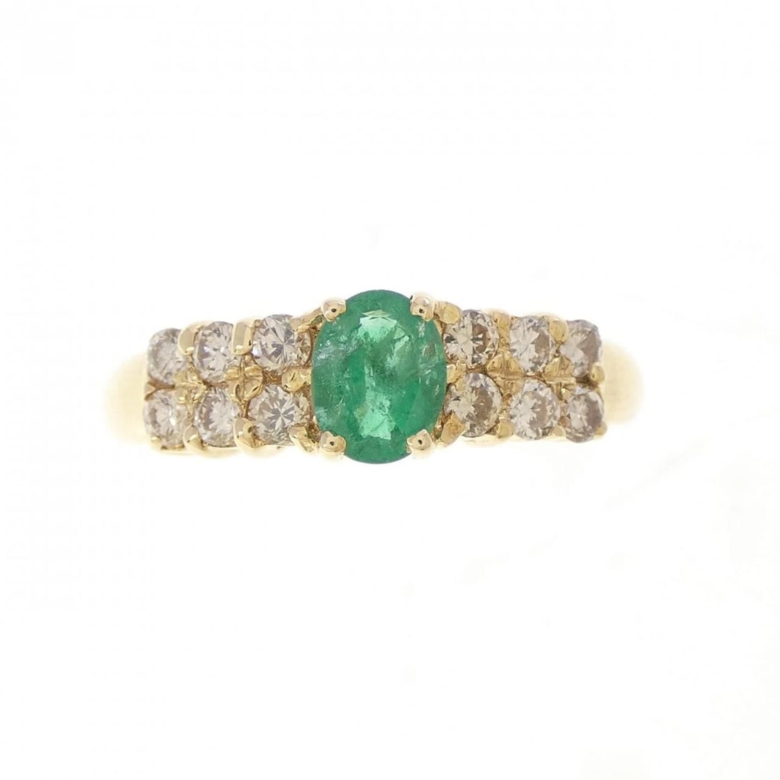K18YG EMERALD RING - 2
