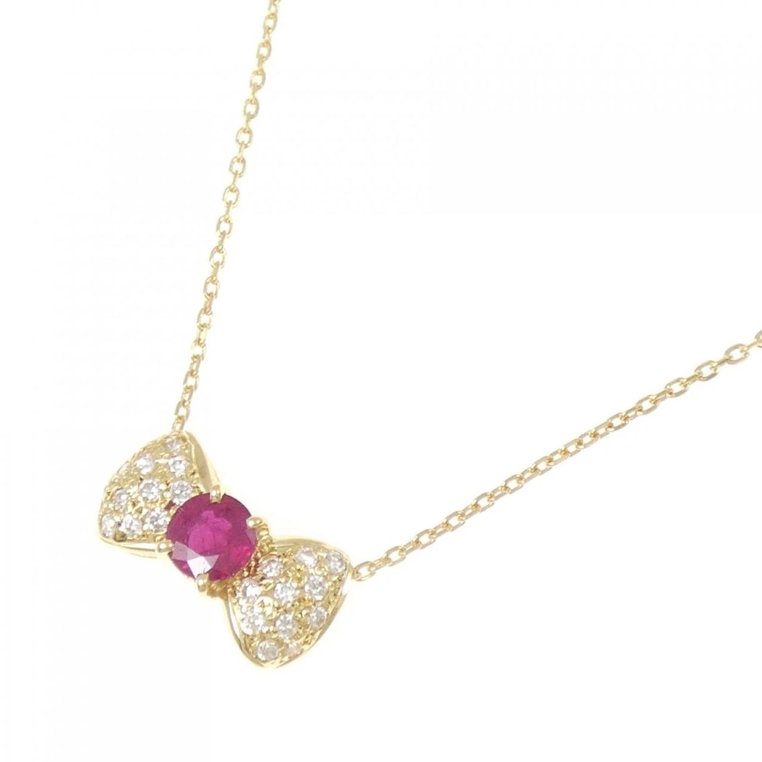 K18YG RIBBON RUBY NECKLACE - 2