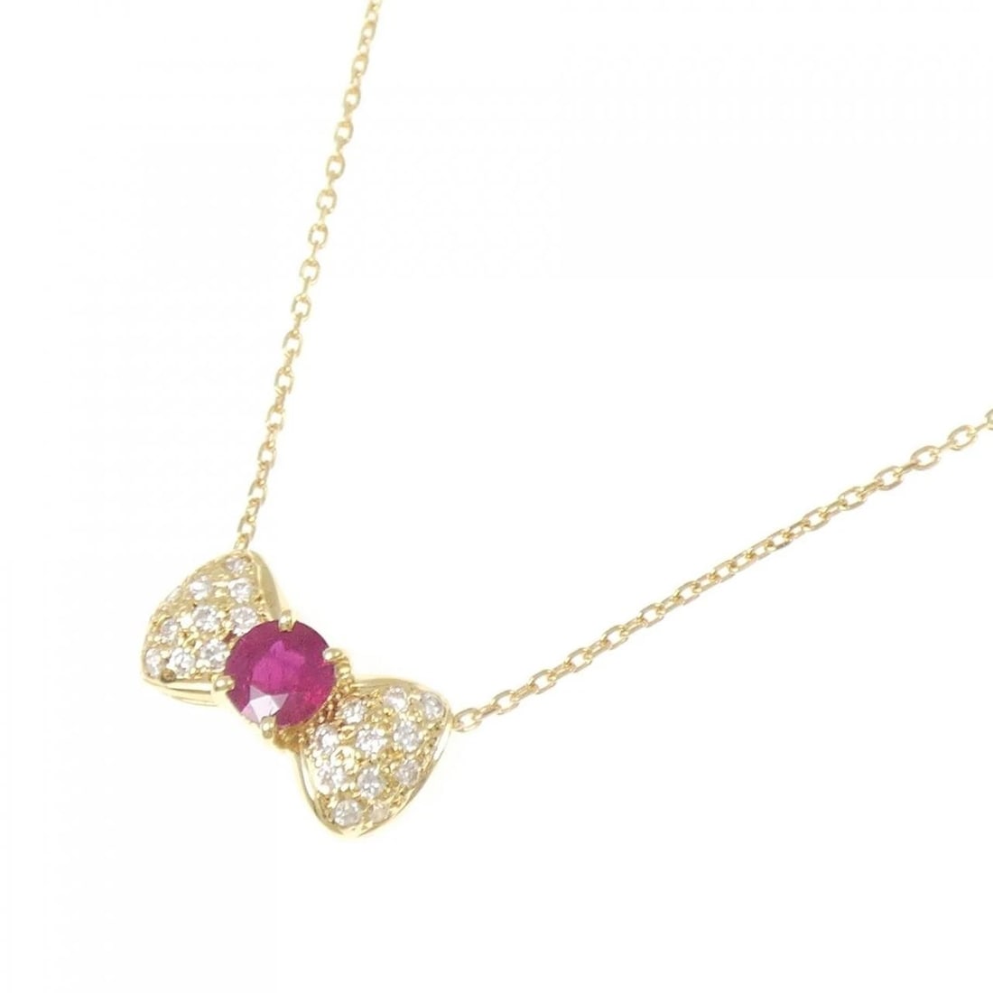 K18YG RIBBON RUBY NECKLACE - 3