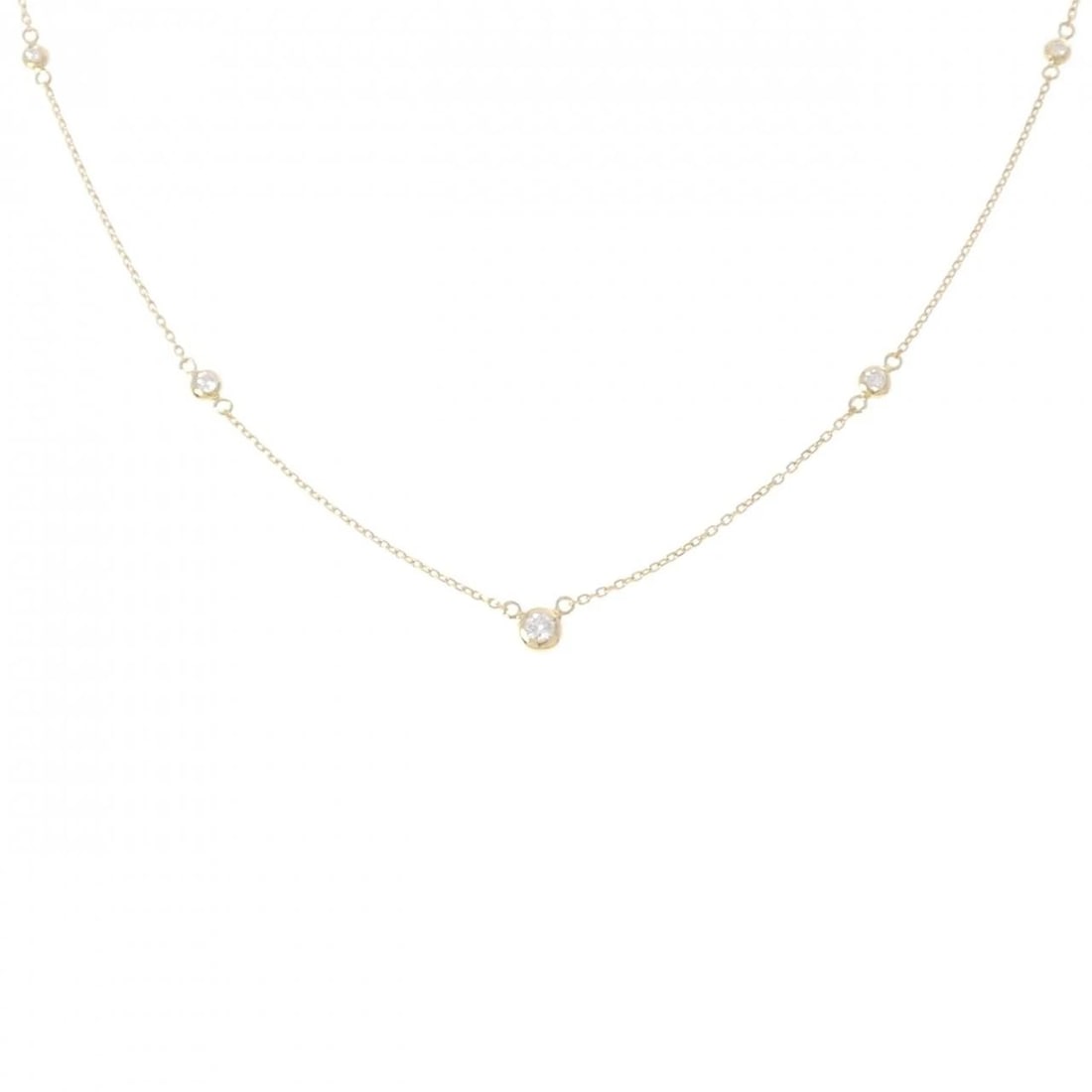 K18YG DIAMOND NECKLACE: K18YG Diamond Necklace Brand: Unbranded Type/Style: Diamond Necklace Material: K18 yellow gold, Main Stone Natural Color: YG Size: Length: 40cm Accessories: None Accessories Notice: When purchasing