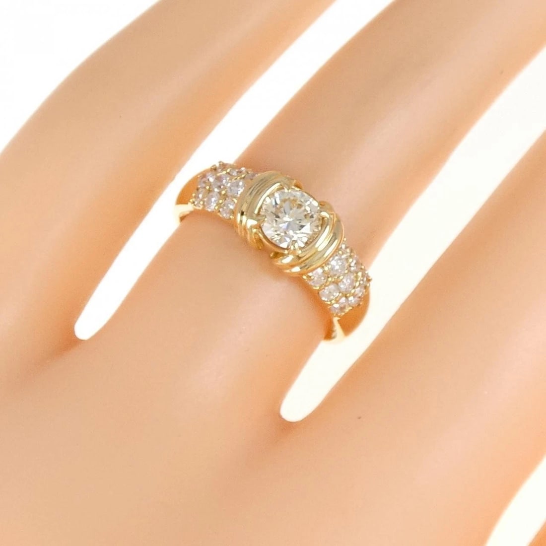 K18YG DIAMOND RING - 3