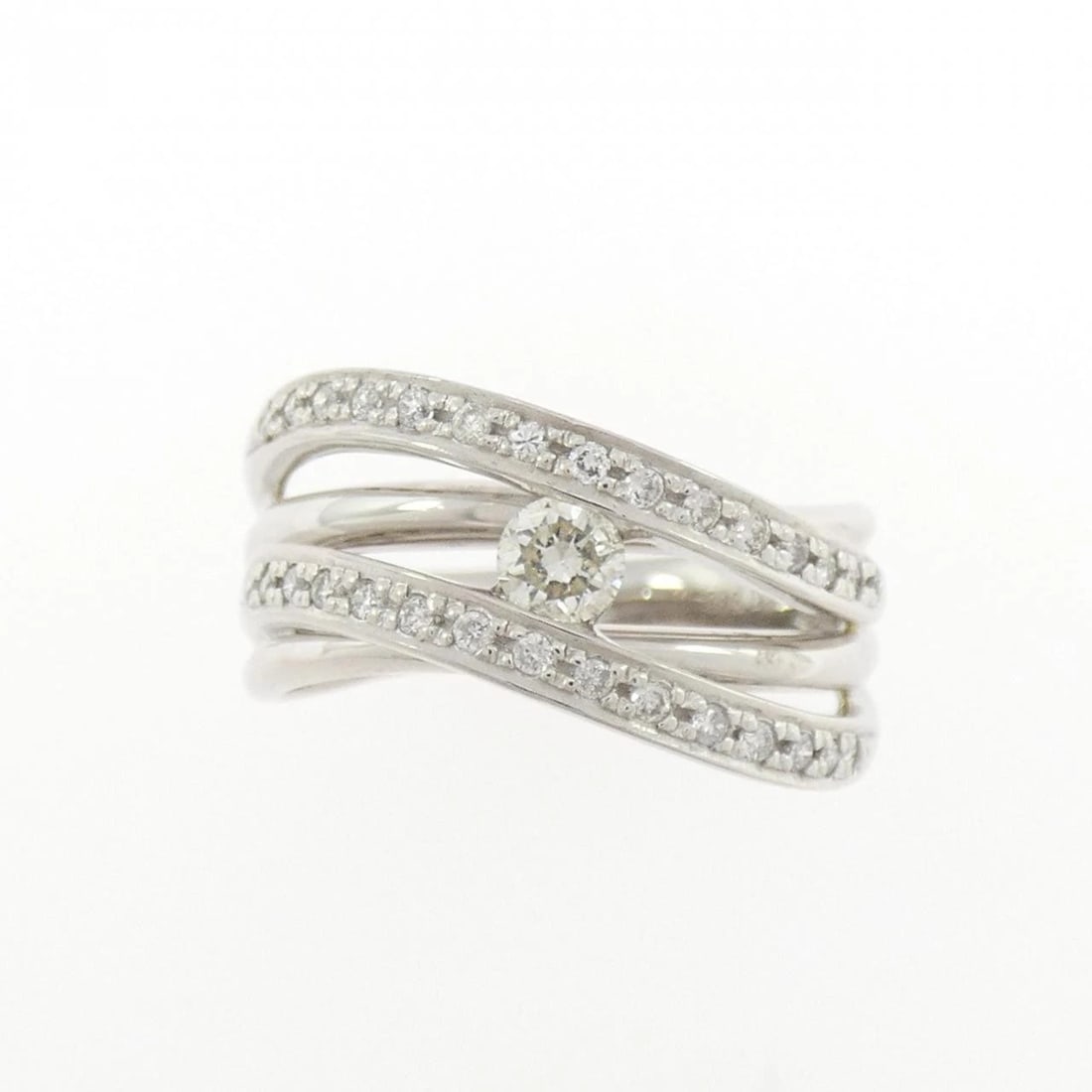 K18WG DIAMOND RING - 2