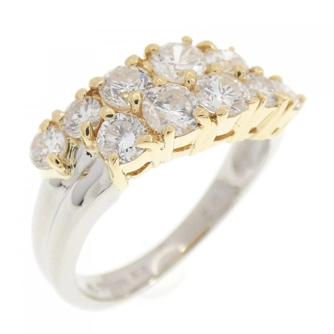 K18YG/PT850 DIAMOND RING: K18YG/PT850 Diamond Ring Brand: Unbranded Type/Style: Diamond ring Material: 18K Yellow Gold/Platinum 850, Main Stone Natural Color: YG, PT Size: US 5.5 Accessories: None Accessories Notice: When