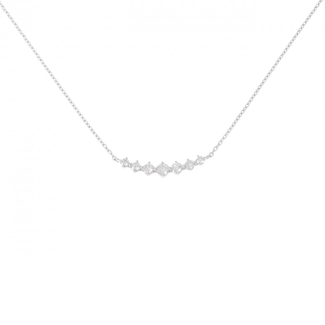 K18WG DIAMOND NECKLACE: K18WG Diamond Necklace Brand: Unbranded Type/Style: Diamond Necklace Material: K18 yellow gold, Main Stone Natural Color: YG Size: Length: 42cm Accessories: None Accessories Notice: When purchasing