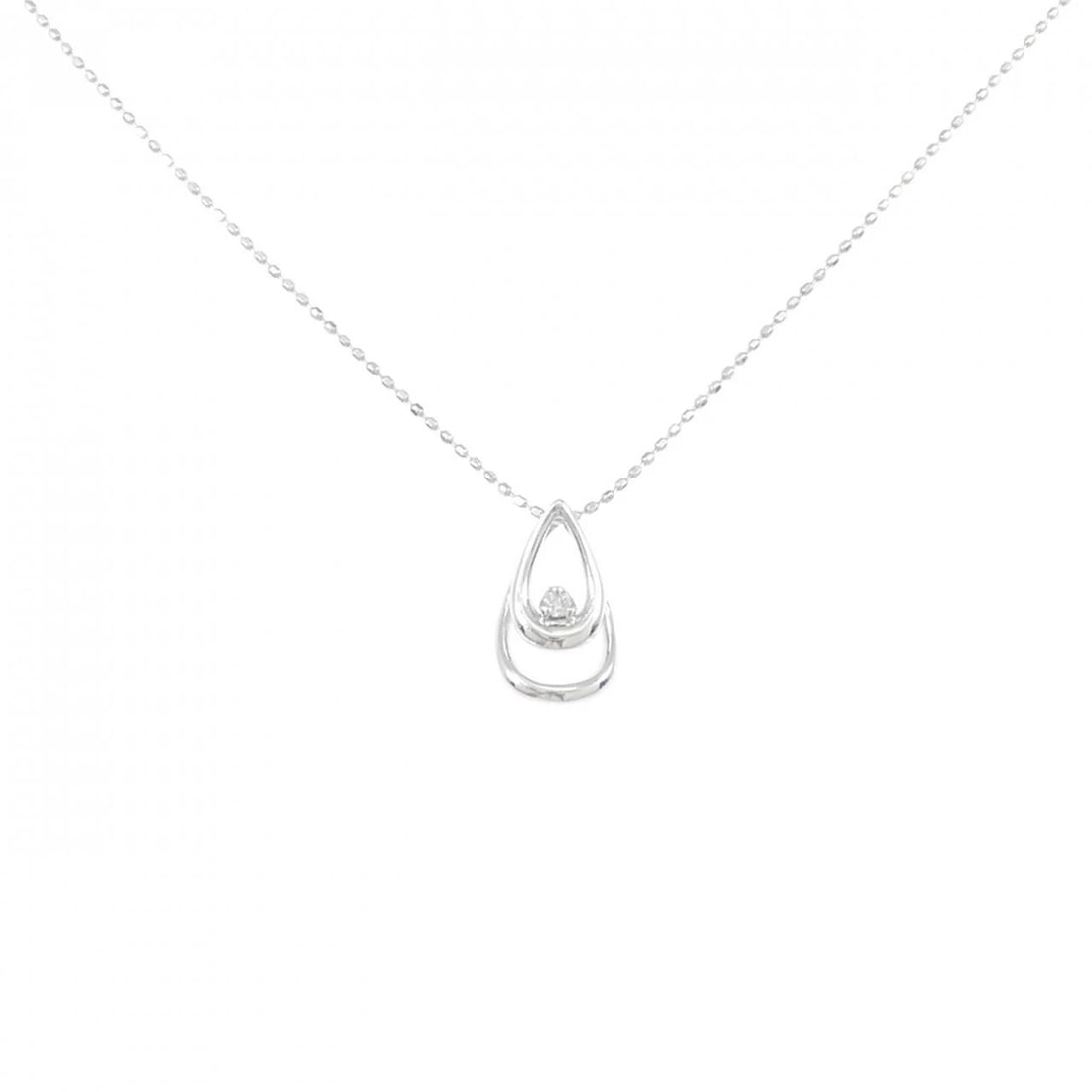 K18WG DIAMOND NECKLACE: K18WG Diamond Necklace Brand: Unbranded Type/Style: Diamond Necklace Material: K18 white gold, Main Stone Natural Color: WG Size: Length: 40cm Accessories: None Accessories Notice: When purchasing