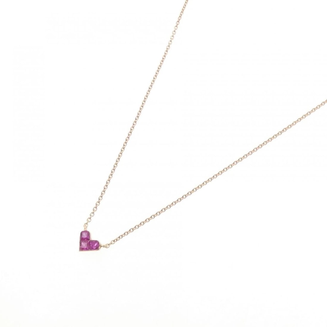 K18PG HEART RUBY NECKLACE - 2