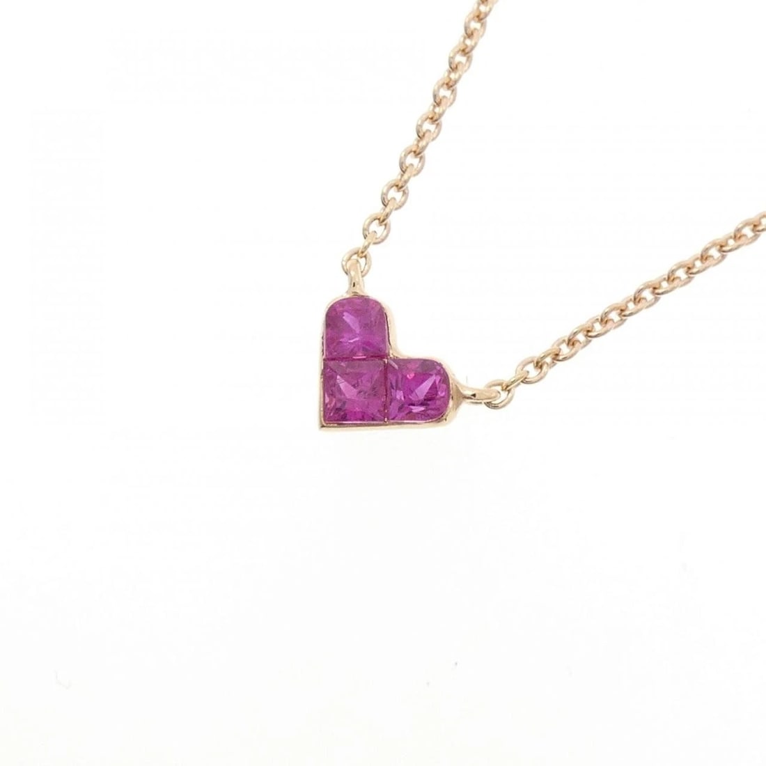 K18PG HEART RUBY NECKLACE - 3