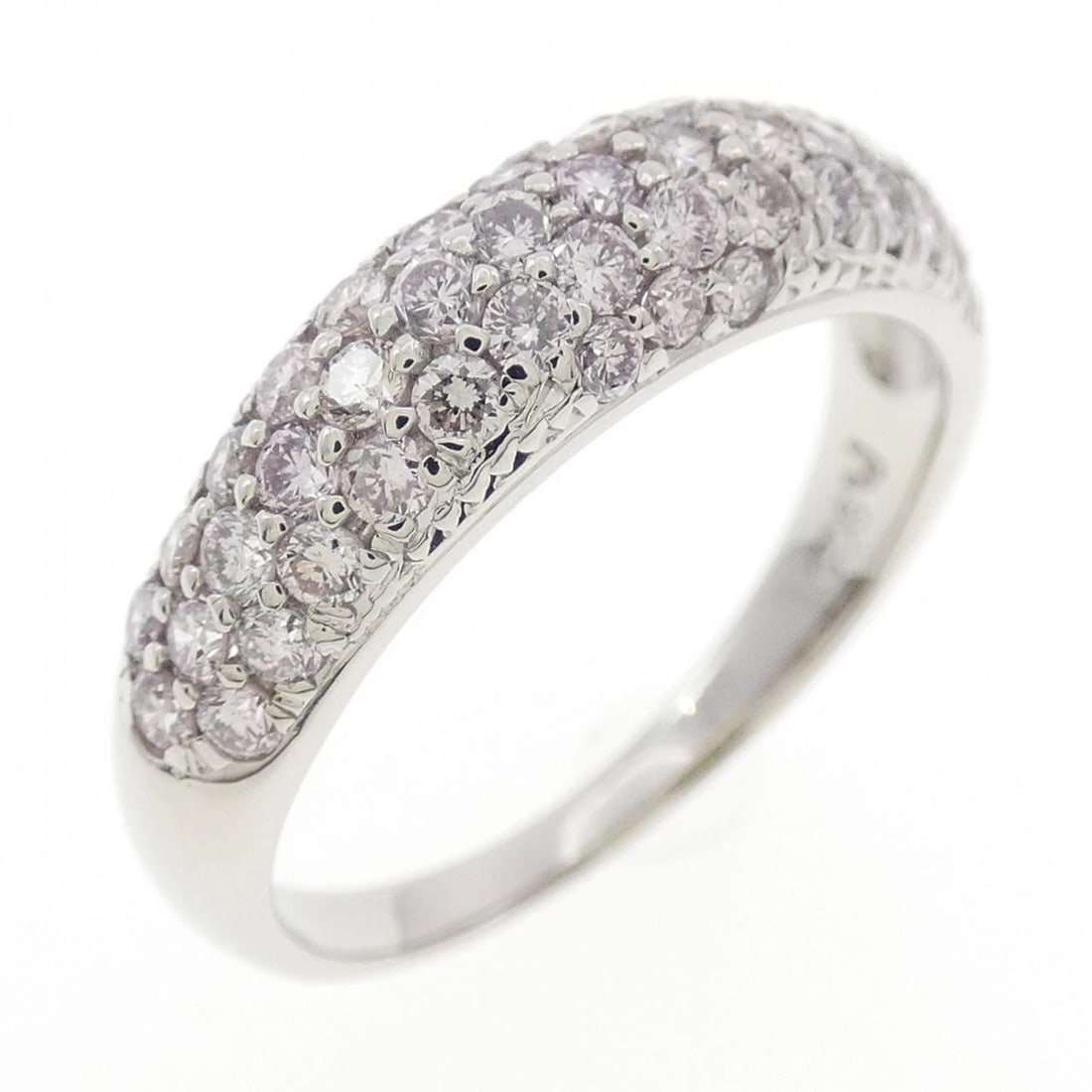 PT900 PAVE PINK DIAMOND RING: PT900 Pave Pink Diamond Ring Brand: Unbranded Type/Style: Pink Diamond Ring Material: Platinum900, Main Stone Natural Color: PT Size: US6 1/2 Accessories: None Accessories Notice: When purchasing