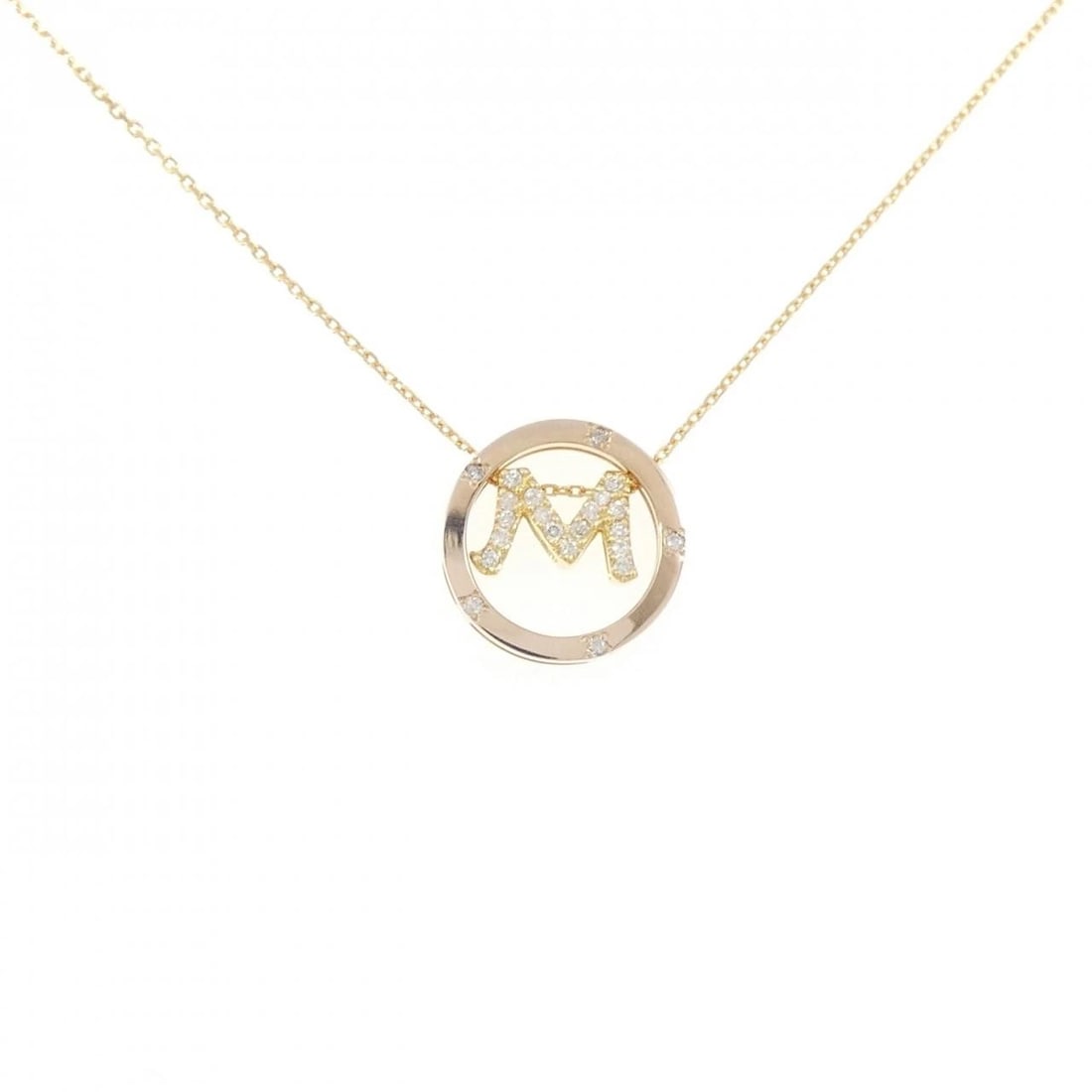 K18YG/K18PG DIAMOND NECKLACE: K18YG/K18PG Diamond Necklace Brand: Unbranded Type/Style: Diamond Necklace Material: 18K Yellow Gold/18K Pink Gold, Main Stone Natural Color: YG, PG Size: Length: 40cm Accessories: None Accessories