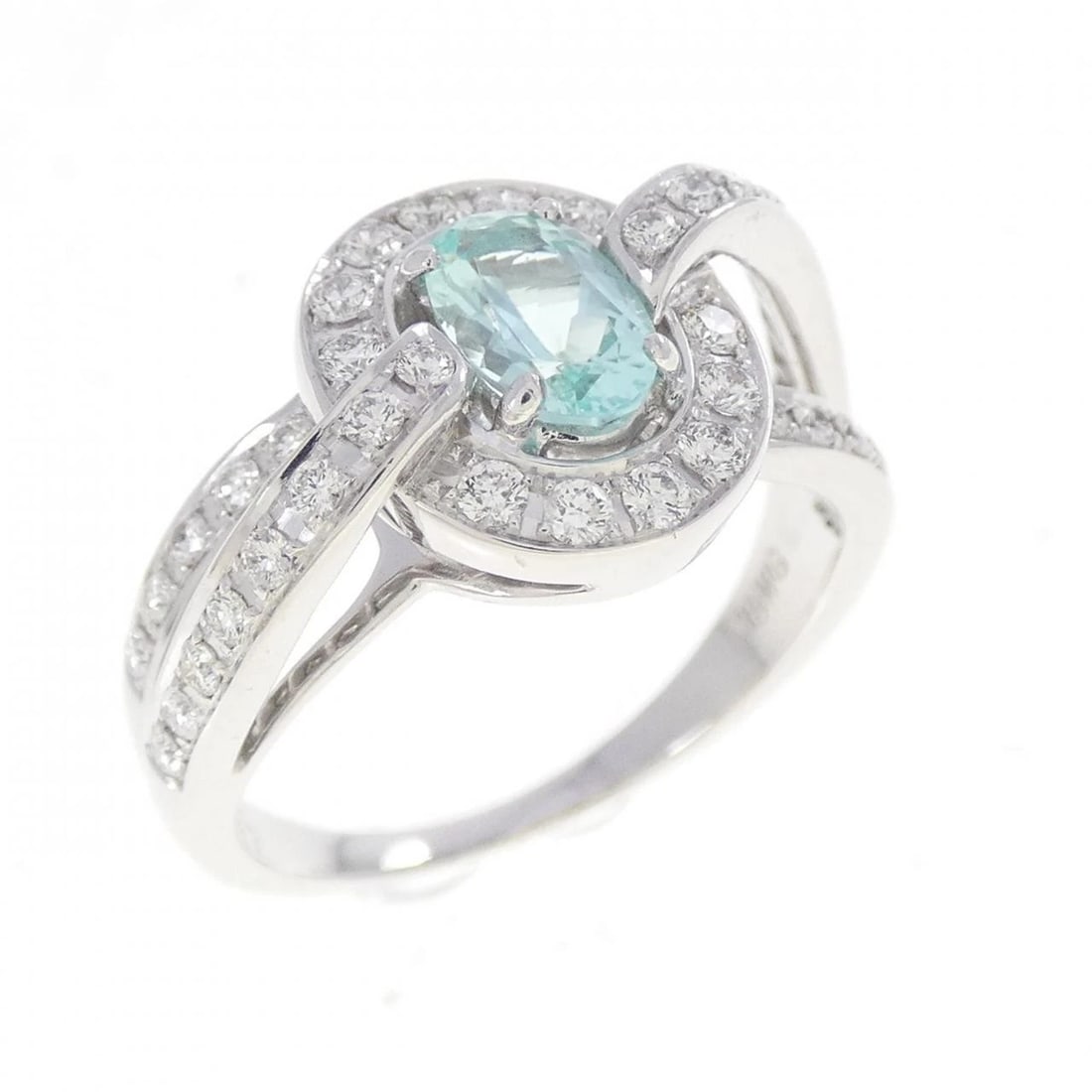 K18WG PARAIBA TOURMALINE RING: K18WG Paraiba tourmaline ring Brand: Unbranded Type/Style: Paraiba Tourmaline Ring Material: K18 white gold, Main Stone Paraiba Tourmaline, Natural Color: WG Size: US5 1/2 Accessories: None