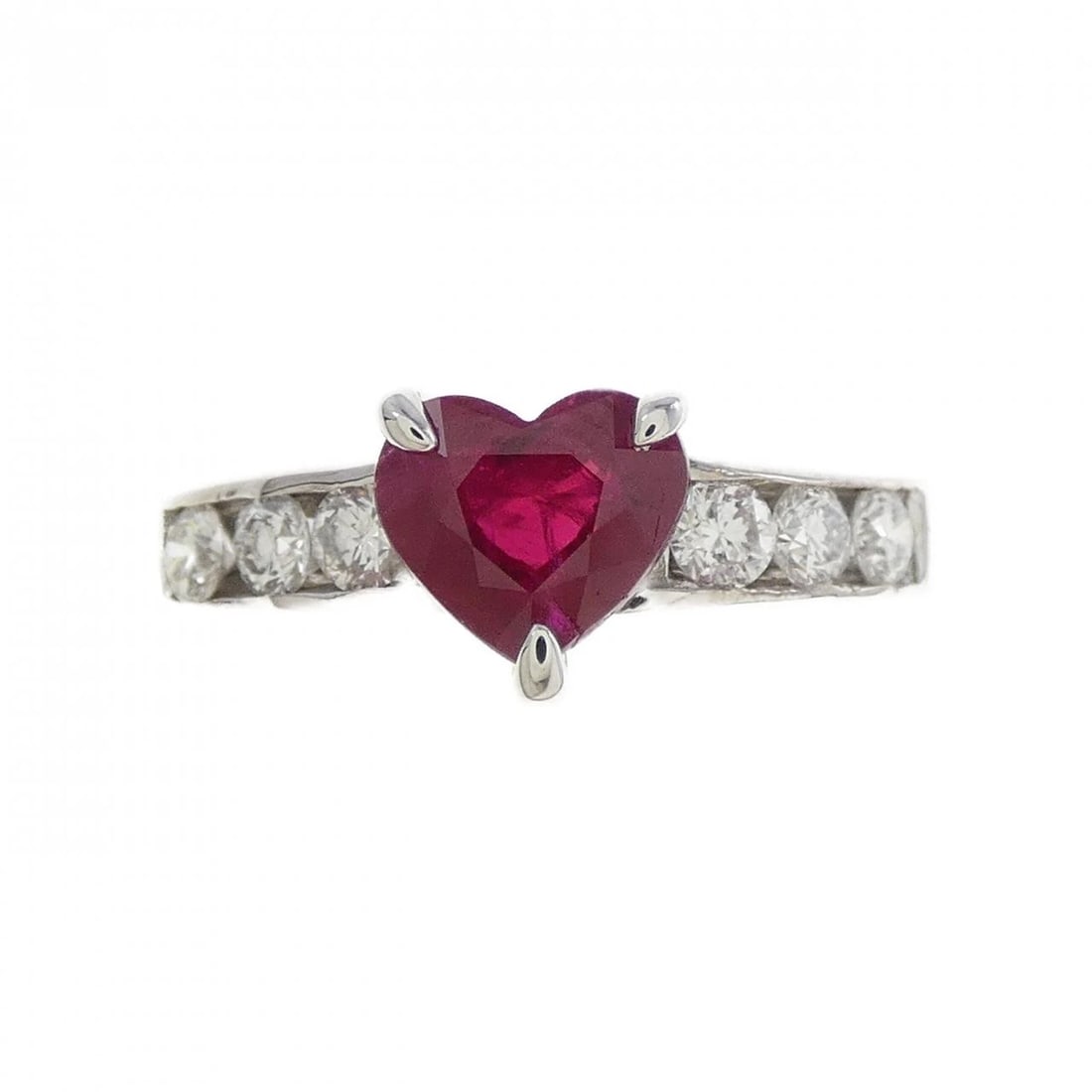 K18WG HEART RUBY RING - 2