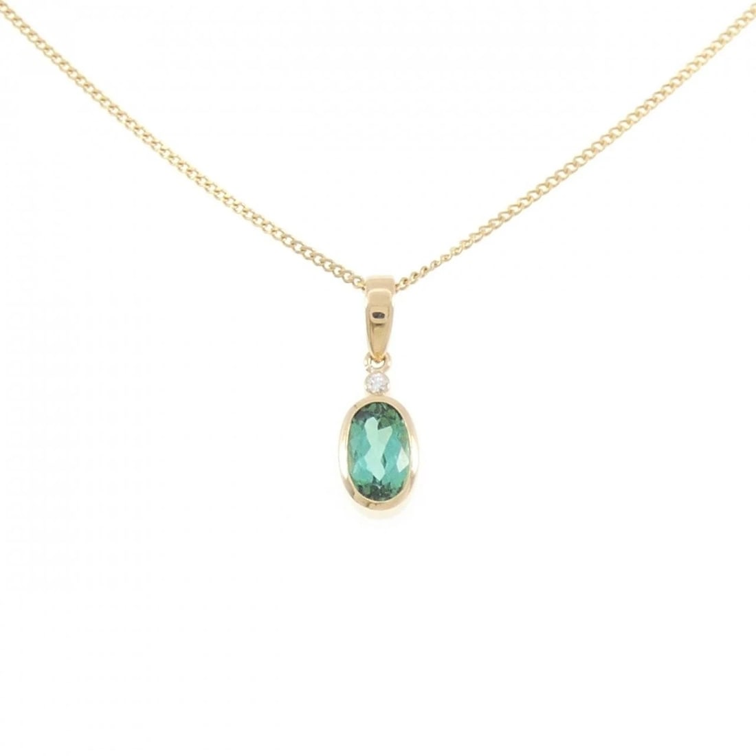 K18YG TOURMALINE NECKLACE: K18YG Tourmaline Necklace Brand: Unbranded Type/Style: Tourmaline Necklace Material: K18 yellow gold, Main Stone Tourmaline, Natural Color: YG Size: Length: 40cm Accessories: None Accessories Notice: