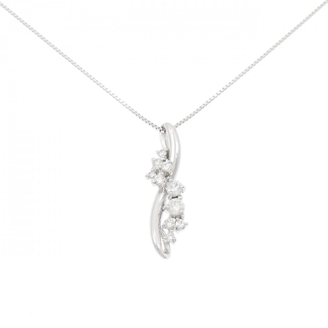 K18WG DIAMOND NECKLACE: K18WG Diamond Necklace Brand: Unbranded Type/Style: Diamond Necklace Material: K18 white gold, Main Stone Natural Color: WG Size: Length: 45cm Accessories: None Accessories Notice: When purchasing