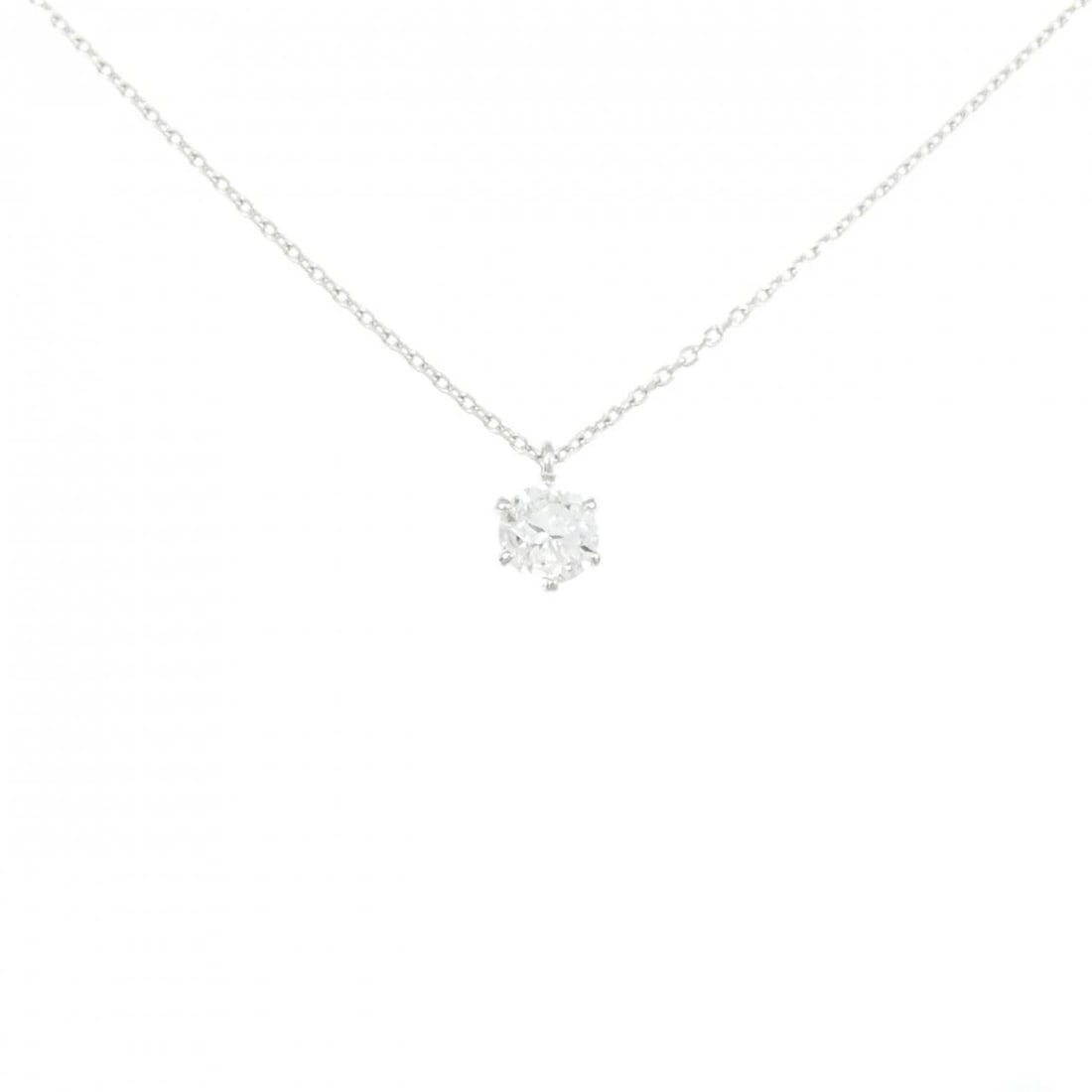 PT900/PT850 SOLITAIRE DIAMOND NECKLACE: PT900/PT850 Solitaire Diamond Necklace Brand: Unbranded Type/Style: Diamond Necklace Material: Platinum900/Platinum850, Main Stone Natural Color: PT Size: Length: 45cm Accessories: None Accessories