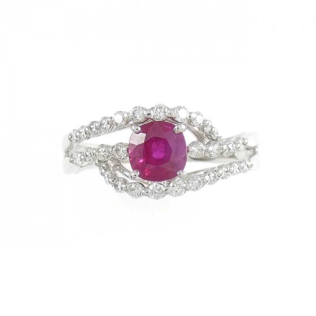 K18WG RUBY RING - 2