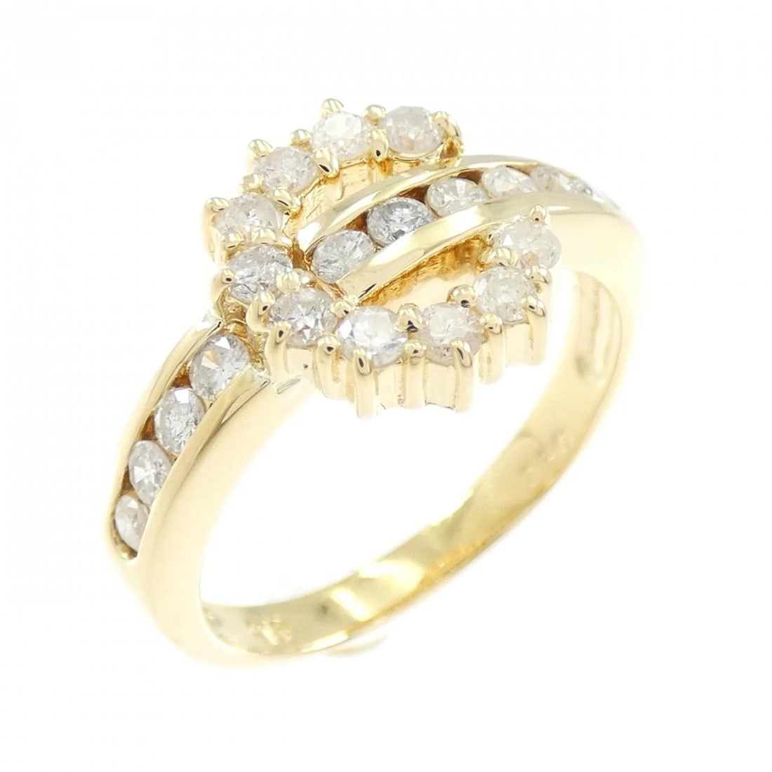K18YG DIAMOND RING: K18YG Diamond Ring Brand: Unbranded Type/Style: Diamond Ring Material: K18 yellow gold, Main Stone Natural Color: YG Size: US5 3/4 Accessories: None Accessories Notice: When purchasing pre-owned