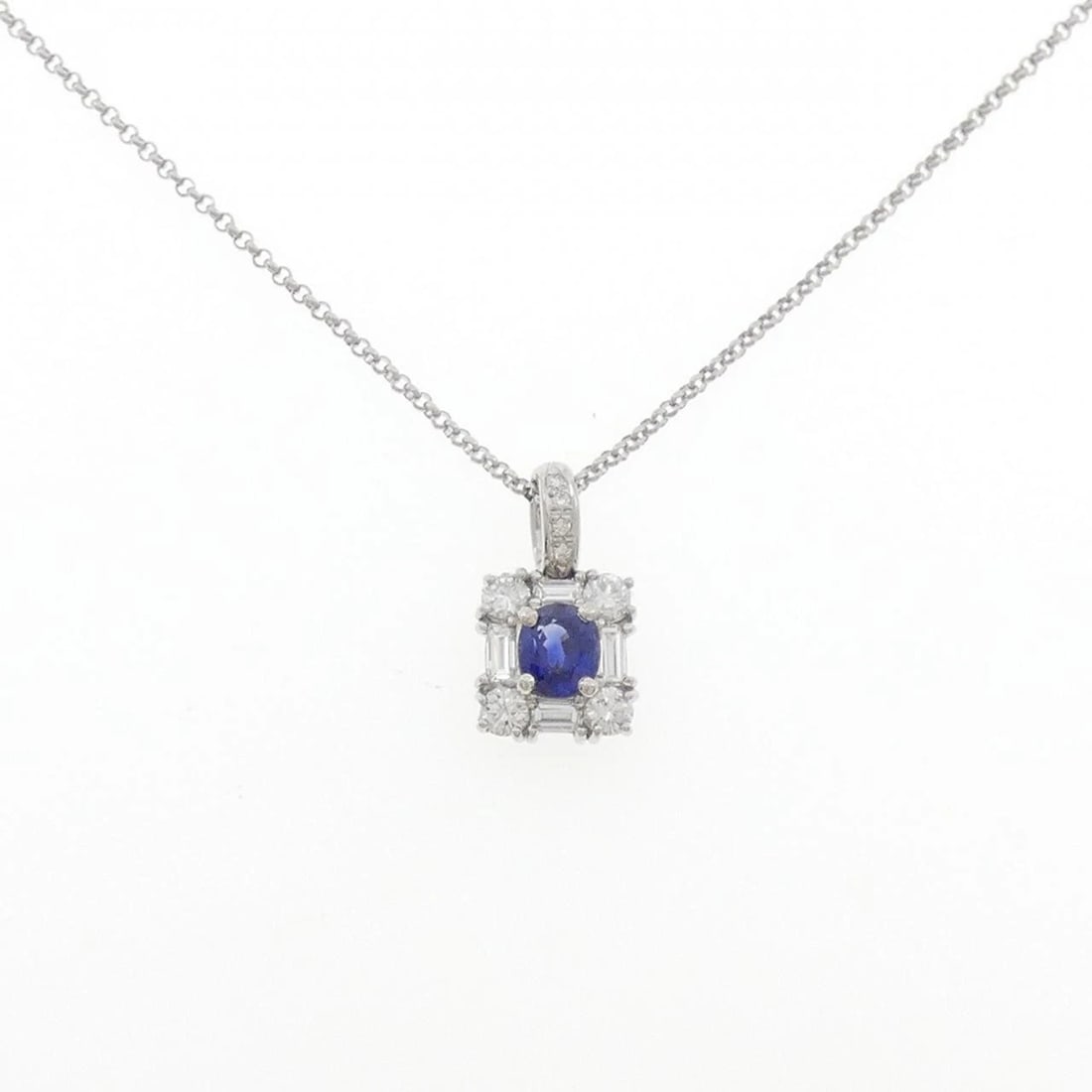 PT900/PT850 SAPPHIRE NECKLACE: PT900/PT850 Sapphire Necklace Brand: Unbranded Type/Style: Sapphire Necklace Material: Platinum900/Platinum850, Main Stone Sapphire, Natural Color: PT Size: Length: 40cm Accessories: None Accessories