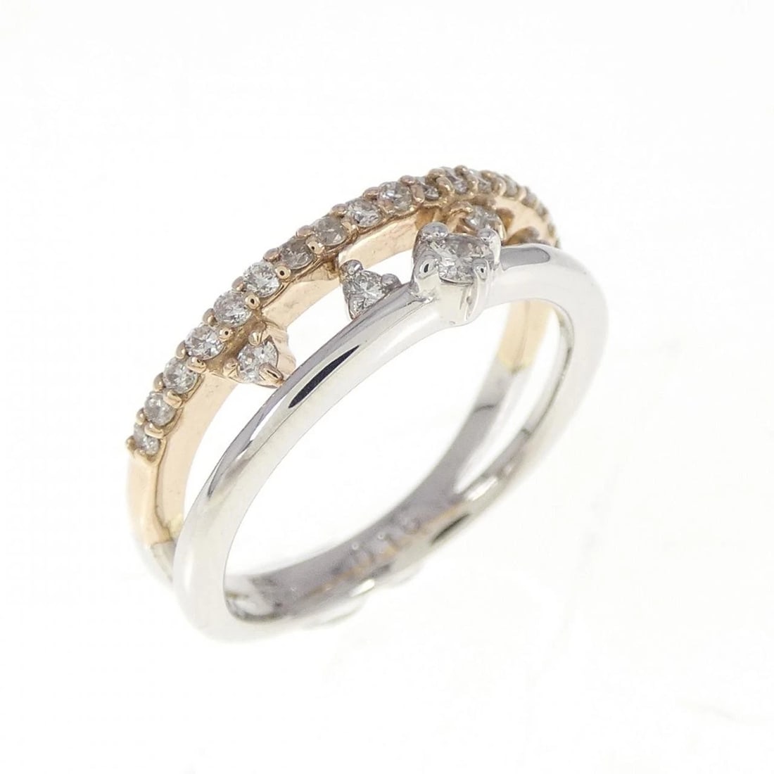 K18WG/K18PG DIAMOND PINKY RING: K18WG/K18PG Diamond Pinky Ring Brand: Unbranded Type/Style: Diamond Ring Material: 18K white gold/18K pink gold, Main Stone Natural Color: WG, PG Size: US 3 Accessories: None Accessories Notice: When