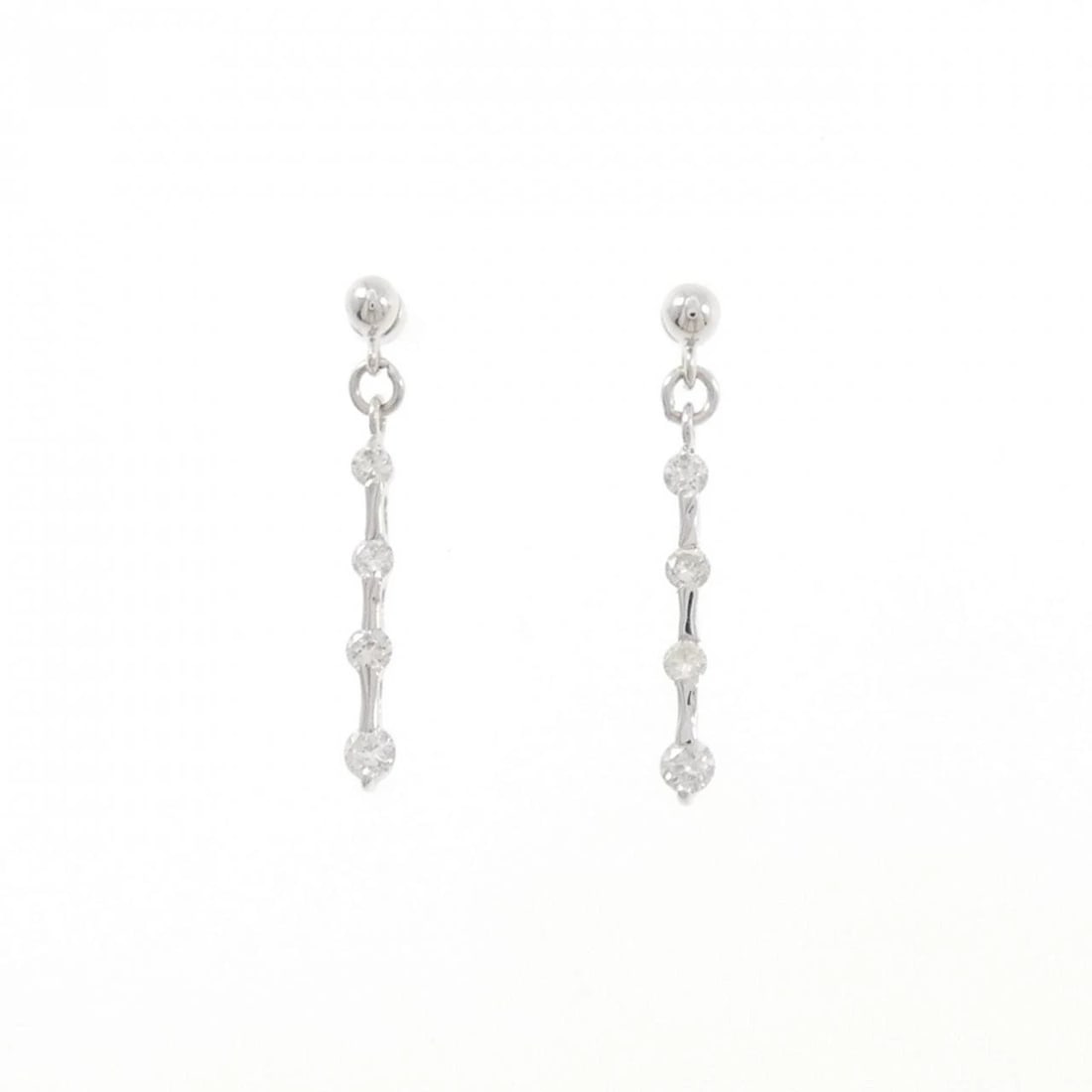 K18WG DIAMOND PIERCE: K18WG Diamond Pierce Brand: Unbranded Type/Style: Diamond Pierce/Earring Material: K18 white gold, Main Stone Natural Color: WG Size: Actual Size: Approximate dimensions (height x width): 23.3cm x