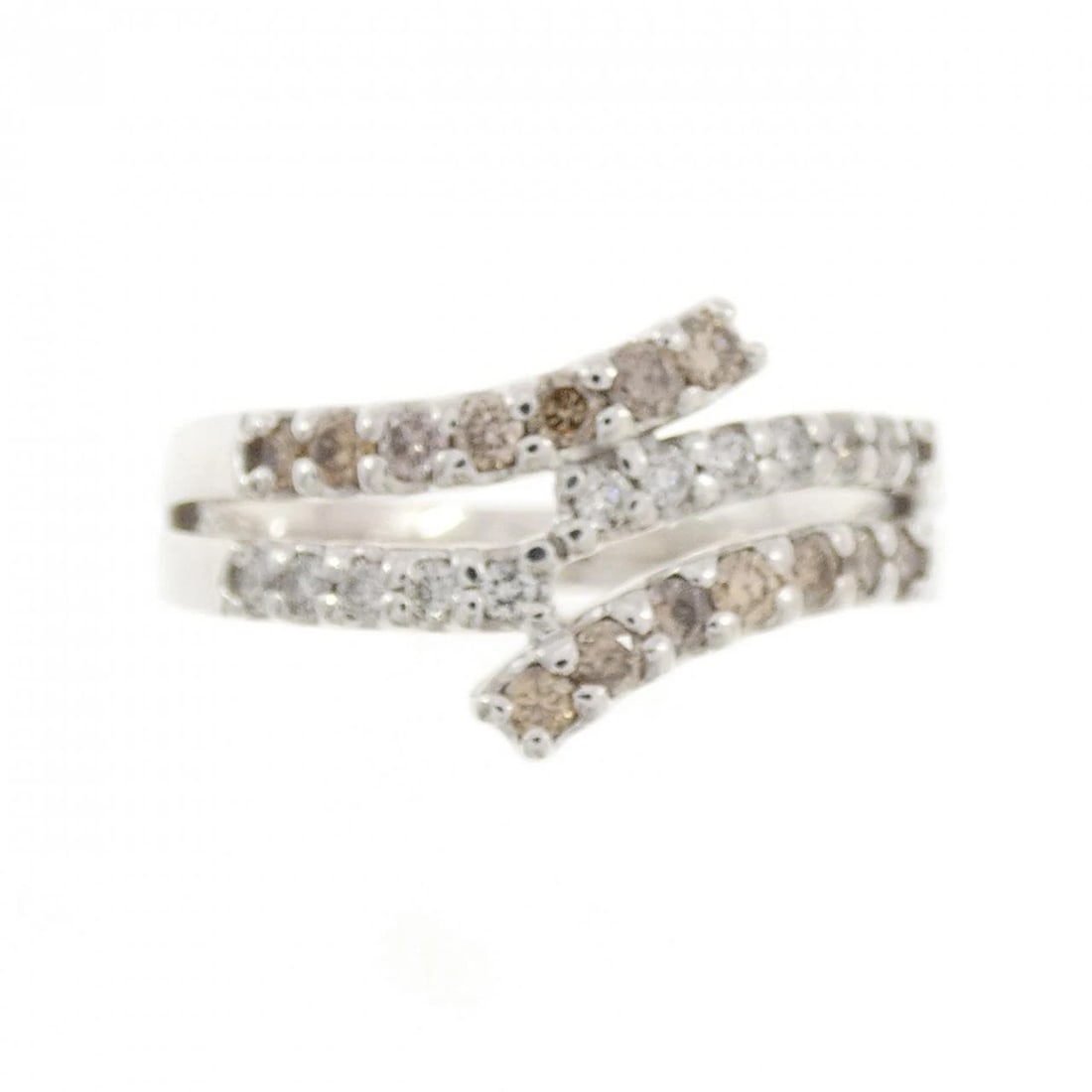 K18WG DIAMOND RING - 2
