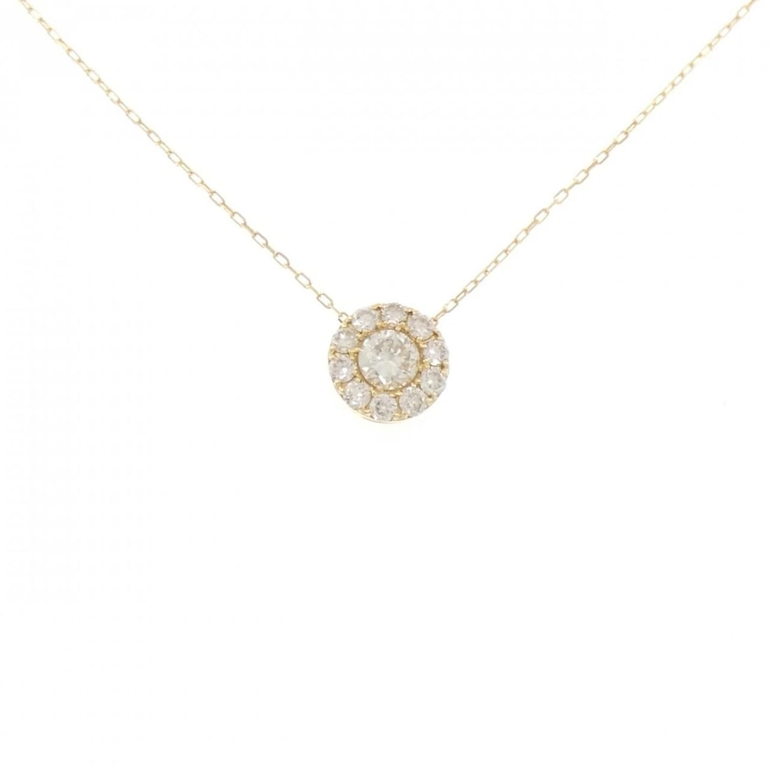 K18YG DIAMOND NECKLACE: K18YG Diamond Necklace Brand: Unbranded Type/Style: Diamond Necklace Material: K18 yellow gold, Main Stone Natural Color: YG Size: Length: 45cm Accessories: None Accessories Notice: When purchasing