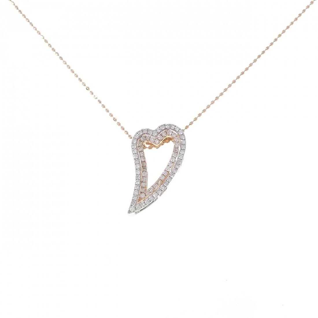 K18PG/K18WG 2-WAY HEART DIAMOND NECKLACE: K18PG/K18WG 2-Way Heart Diamond Necklace Brand: Unbranded Type/Style: Diamond Necklace Material: K18 Pink Gold / K18 White Gold, Main Stone Natural Color: PG, WG Size: Length: 45cm Accessories: None