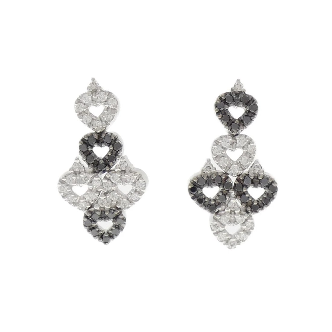 K18WG/K18BG HEART DIAMOND PIERCE: K18WG/K18BG Heart Diamond Pierce Brand: Unbranded Type/Style: Diamond Pierce/Earring Material: 18K white gold/18K black gold, Main Stone Natural Color: WG, BG Size: Actual Size: Approx. length x