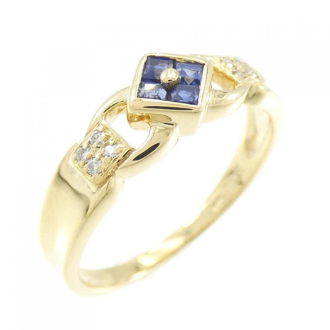 K18YG SAPPHIRE RING: K18YG Sapphire Ring Brand: Unbranded Type/Style: Sapphire Ring Material: K18 yellow gold, Main Stone Sapphire, Natural Color: YG Size: US6 1/4 Accessories: None Accessories Notice: When purchasing