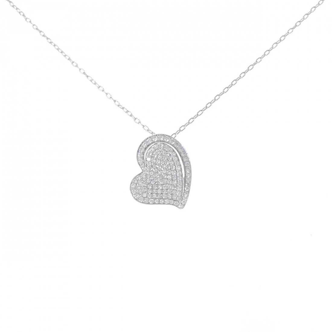 K18WG HEART DIAMOND NECKLACE: K18WG Heart Diamond Necklace Brand: Unbranded Type/Style: Diamond Necklace Material: K18 white gold, Main Stone Natural Color: WG Size: Length: 51cm Accessories: None Accessories Notice: W