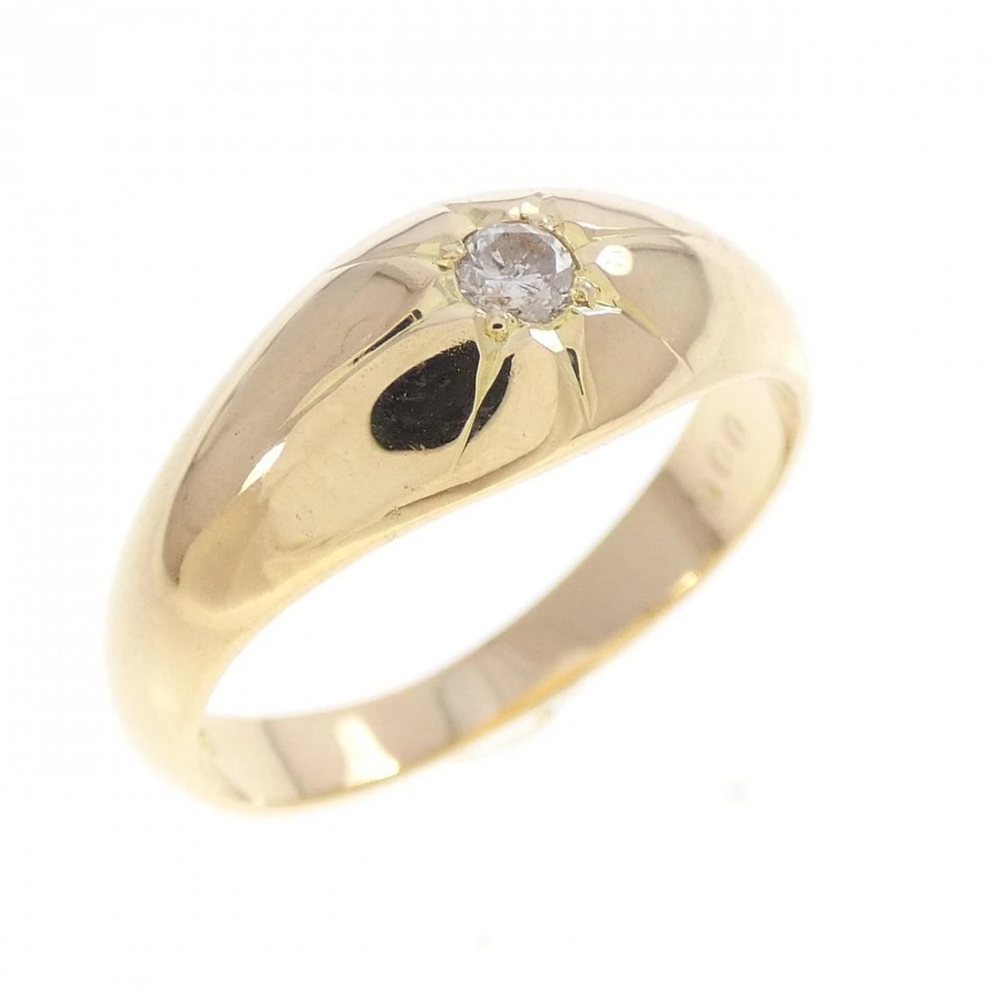 K18YG DIAMOND RING: K18YG Diamond Ring Brand: Unbranded Type/Style: Diamond Ring Material: K18 yellow gold, Main Stone Natural Color: YG Size: US 5 Accessories: None Accessories Notice: When purchasing pre-owned goods,