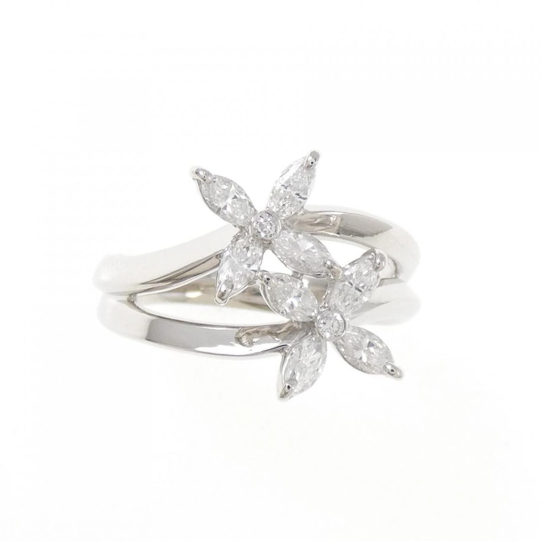 PT900 FLOWER DIAMOND RING - 2
