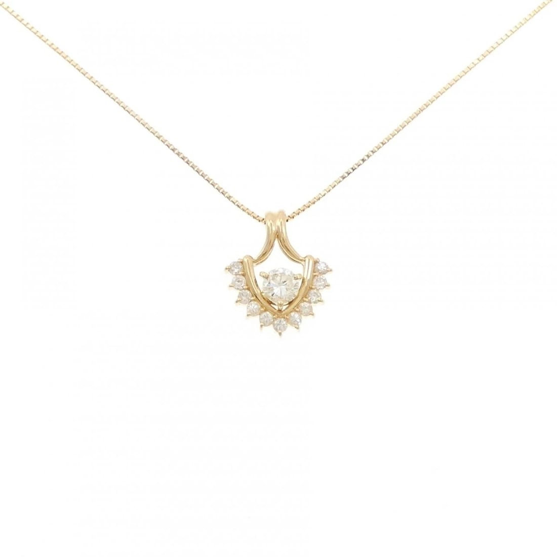 18K YELLOW GOLD DIAMOND NECKLACE: 18K Yellow Gold Diamond Necklace Brand: Unbranded Type/Style: Diamond Necklace Material: K18 yellow gold, Main Stone Natural Color: YG Size: Length: 45cm Accessories: None Accessories Notice: When