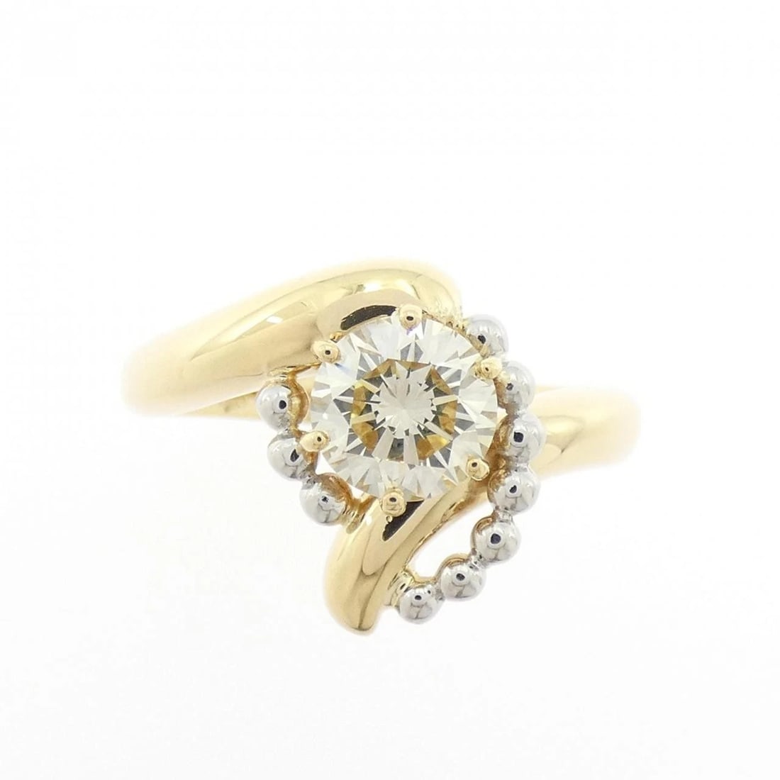 K18YG/PT900 DIAMOND RING - 2