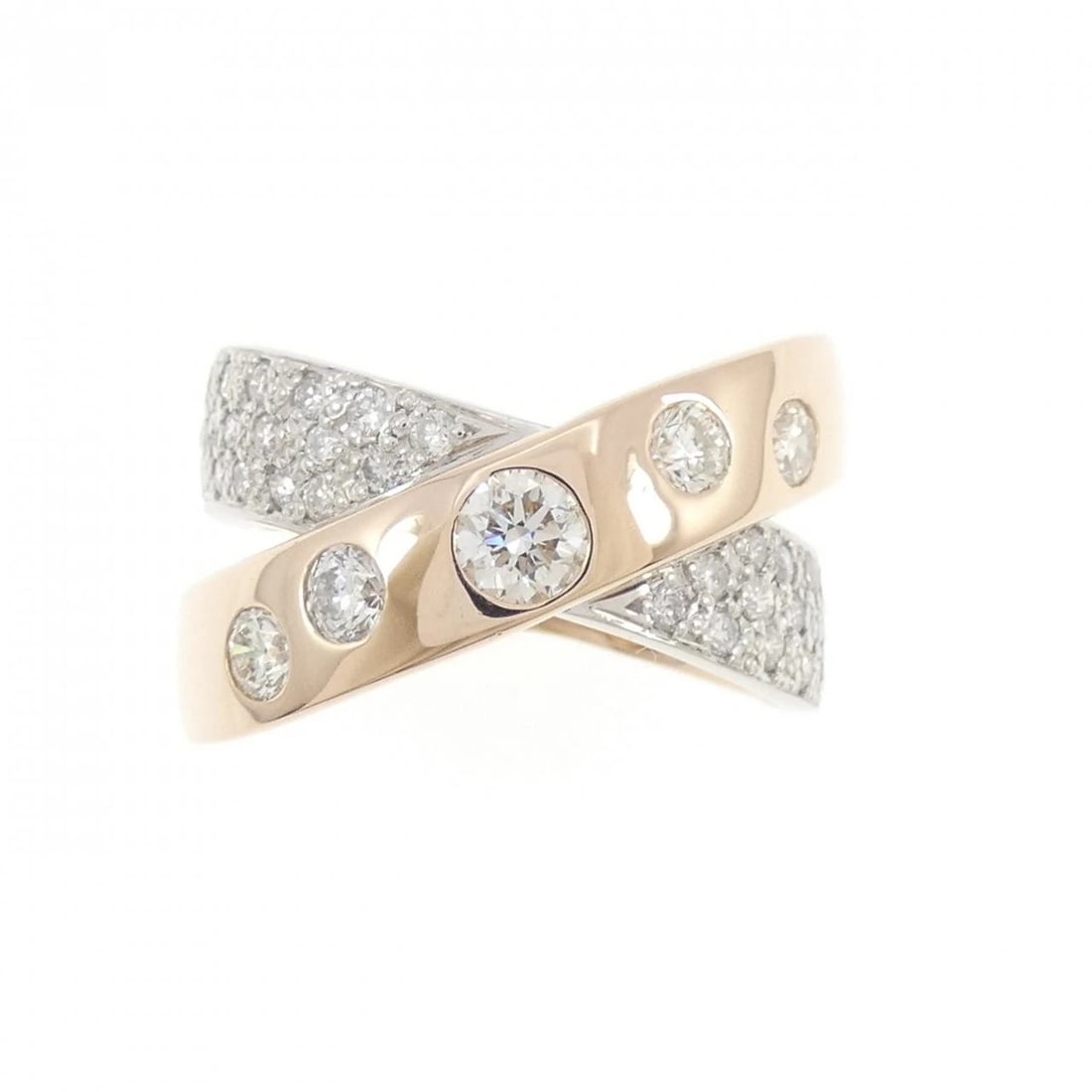 K18PG/PT900 DIAMOND RING - 2
