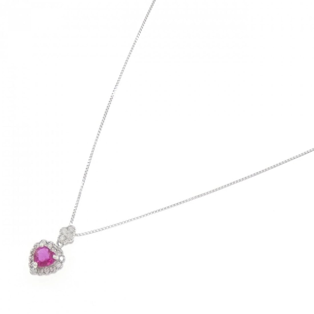 K18WG HEART RUBY NECKLACE - 2