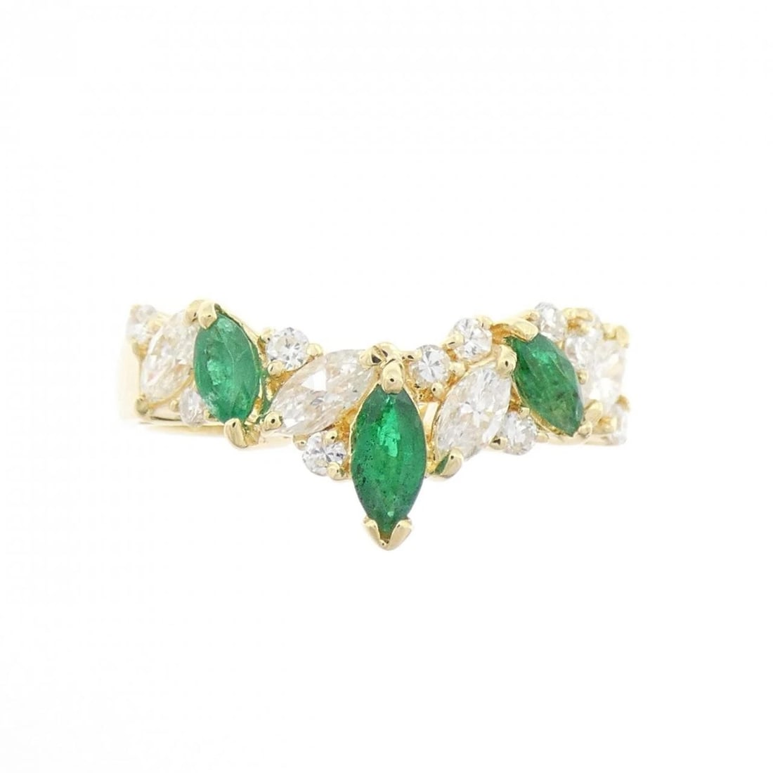 18K YELLOW GOLD EMERALD RING - 2
