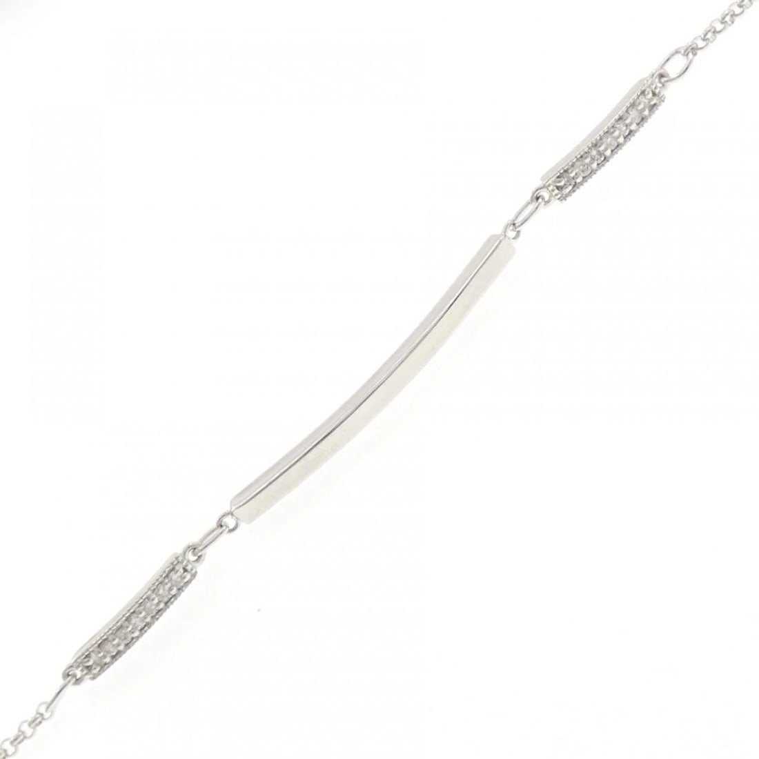 K18WG DIAMOND BRACELET: K18WG Diamond Bracelet Brand: Unbranded Type/Style: Diamond Bure Rubbed T Material: K18 white gold, Main Stone Natural Color: WG Size: Length: 15-17.5cm Accessories: None Accessories Notice: When