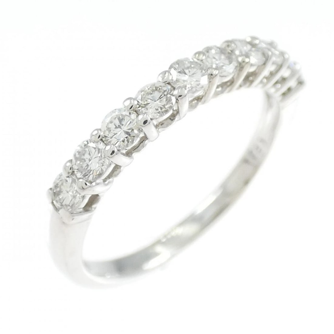 PT900 HALF ETERNITY DIAMOND RING: PT900 Half Eternity Diamond Ring Brand: Unbranded Type/Style: Diamond Ring Material: Platinum901, Main Stone Natural Color: PT Size: US5 1/2 Accessories: None Accessories Notice: When purchasing