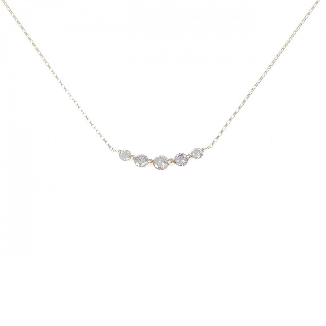 K18YG DIAMOND NECKLACE: K18YG Diamond Necklace Brand: Unbranded Type/Style: Diamond Necklace Material: K18 yellow gold, Main Stone Natural Color: YG Size: Length: 42cm Accessories: None Accessories Notice: When purchasing