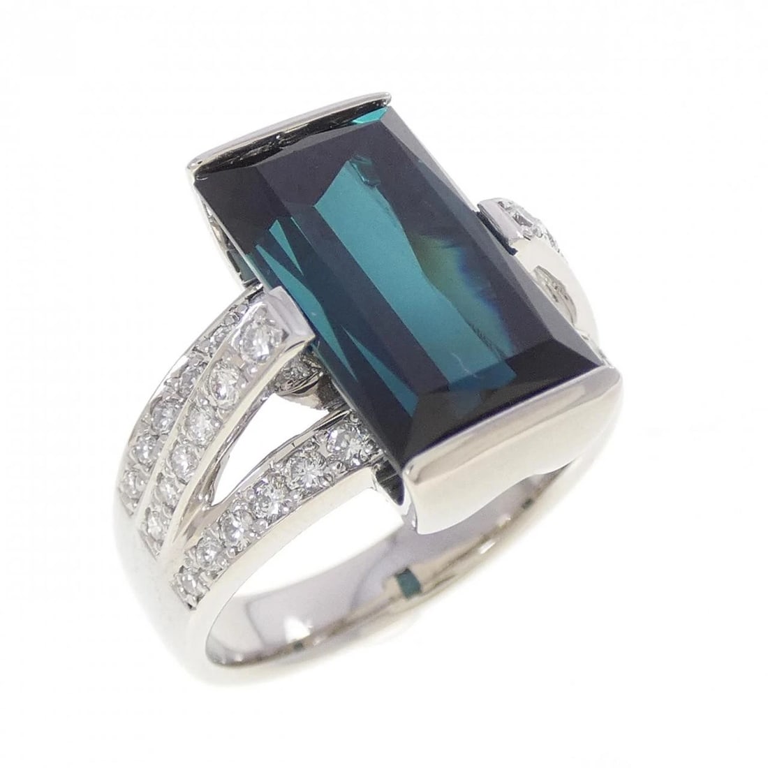PT900 TOURMALINE RING: PT900 Tourmaline Ring Brand: Unbranded Type/Style: Tourmaline Ring Material: Platinum900, Main Stone Tourmaline, Natural Color: PT Size: US6 1/2 Accessories: None Accessories Notice: When purchasing